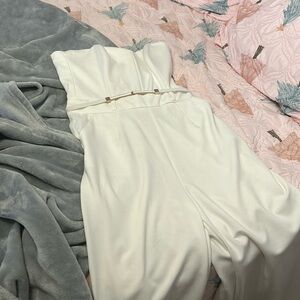 White romper with pockets